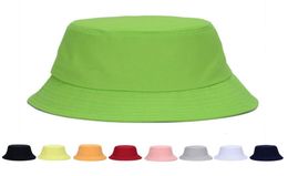 Fashion Travel Summer Fisherman Hoeden Leisure Bucket Hat Solid Color Men Women Flat Top Foldable Cap for Outdoor Sports Visor Beach5373563