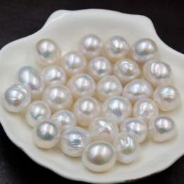 Tendance de la mode Cadeau DIY Perles Insolite Blanc Près Rond Edison Naturel Culture Big Pearl 12mm Lâche Perle D'eau Douce Perles Accessoires