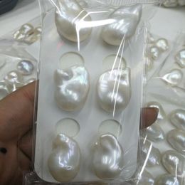 Moda Tendencia Regalo DIY Perlas Granos Enorme Natural Cultivado Blanco Barroco 15-20mm Collar de perlas de agua dulce Granos de perlas sueltas para pendientes Anillo