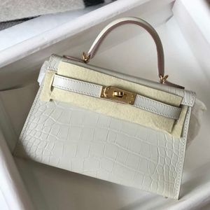 Fashion Trend Gold Buckle Bag Bright Two Points Crocodile Skin Tweede Generation Bag enkele schoudertassen Meerkleurige opties