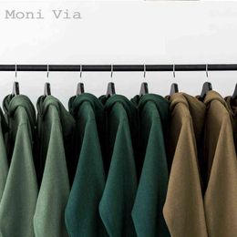 Tendencia de la moda sudadera con capucha pura color puro sudadera simple para hombres series verde jóven