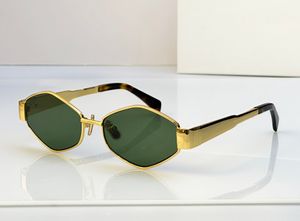 Diseñador de moda 40254 gafas de sol para mujer, gafas únicas de metal con forma geométrica, estilo de personalidad vanguardista de verano, anti-ultravioleta, vienen con estuche