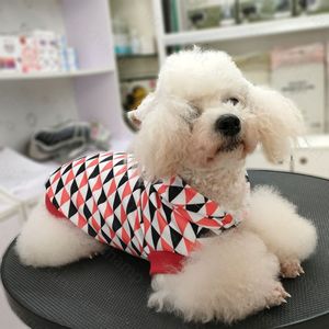 Sweat à capuche imprimé Triangle pour chien et chat, pull chaud en tricot, Schnauzer bouledogue français, veste pour animaux de compagnie, 240w