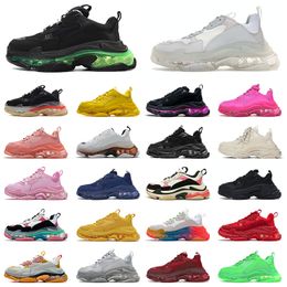 Fashion Triple S Clear Sole Authentieke Outdoor Designer Schoenen All Black White Pink Green Red Beige Retro Luxurys Ontwerpers Vintage Platform Sneakers Trainers