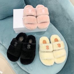 Sobre de oso esponjoso de alta calidad zapatillas deslizantes para hombres para mujeres de sándalo tibio tibio