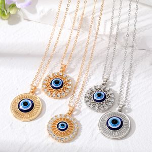 Mode Turkse blauwe boze ogen hanger Gold Silver Chains choker kettingen voor vrouwelijke sieraden