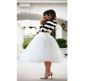 Mode TuTu Rok Witte Bruidsmeisjekleding Onder de 40 Een Lijn Vrouwen Dragen Thee Lengte Goedkope Bruiloft Jurken 2016 New8943464