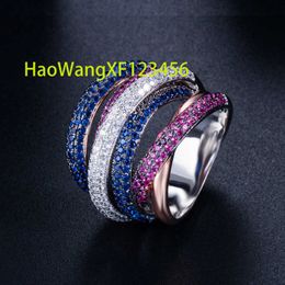 Fashion Twist Ring Valred Cubic Bur Charm Spiral Twine Twine InterlaciCed Design Goldsilver Plated Women Ring for Party Gifts