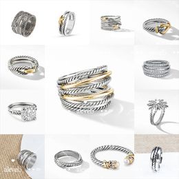 Fashion Twisted Ring Men Ring Diseñador Anillo Mujeres Diseñador Traductor Joya Classic Dy Ring Dy Copper Plata Vintage X Rings Dy Rings Mens Luxury Boy Gift Free Envío