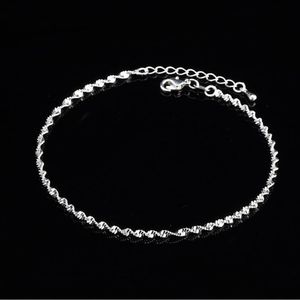 Fashion Twisted Weave Chain Sterling Sier Anklets Bracelet for Women Sieraden Anklet te voet 210507