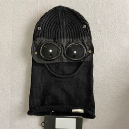 Mode twee lensbrillen Goggles Mutsen Designer Herfst winter gebreide mutsen voor mannen vrouwen oogbescherming jong skiën koppels winddichte warme mutsen gebreide muts