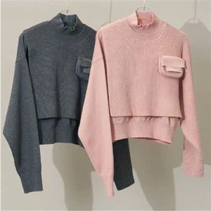 Les pulls de marque en deux pièces de la mode nettement des tricots de la poche de tricots de printemps de tricots