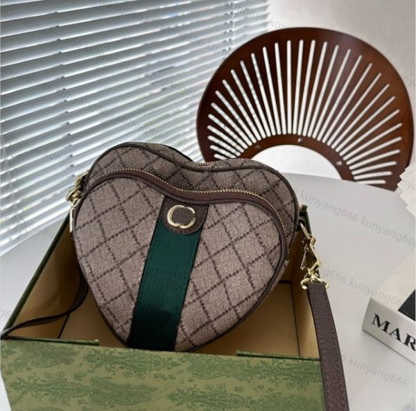 Moda de dos piezas bolso de mujer bolsos de hombro clásicos amor señoras crossbody bolso en forma de corazón cartera bolsos carteras de cuero monedero de diseñador