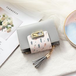 Mode portefeuille Ultra-mince gland court portefeuille pour femme Mini porte-monnaie dames pochette petit portefeuille femme Pu cuir porte-carte