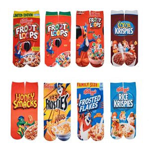 Fashion Unisex 3D impresión para hombres Snacks de arte calcetines de primavera de otoño papas fritas divertidas calcetines largos hombres algodón y regalos geniales para hombres