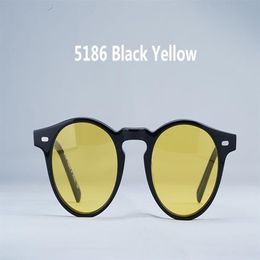 mode unisex gregory peck v5186 blauwgetinte zonnebril retrovintage rond ontwerp4523150uv400bril fullset case oem outlet245F