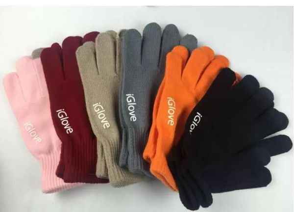 Mode unisexe iGloves coloré téléphone portable touché gants hommes femmes hiver mitaines noir chaud Smartphone conduite gants 2 pièces un ensemble