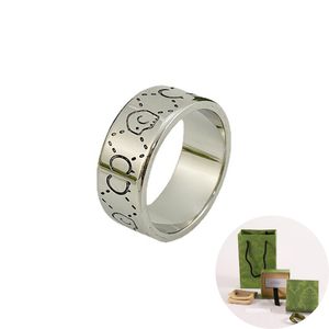 Mode Unisex luxe Ring voor Mannen Vrouwen 3MM 6MM 9MM Unisex Skelet Designer G Brief Ringen Sieraden kerst Verjaardagscadeautjes R021