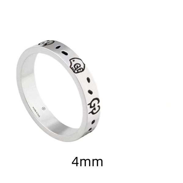 Bague de luxe unisexe pour hommes et femmes, bague de styliste fantôme, bijoux couleur argent, cadeaux paty