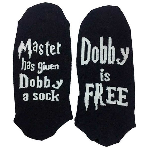 Moda Unisex Master ha dado a Dobby A calcetines HP Dobby es calcetín gratis calcetines de algodón estampado carta lindo Meia calcetines divertidos X0710