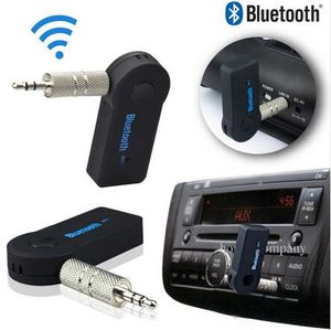 Moda universal 3.5 mm Bluetooth Car Kit A2DP Adaptador inalámbrico de audio AUX Adaptador de receptor de manos libres con micrófono para teléfono MP3 Paquete al por menor