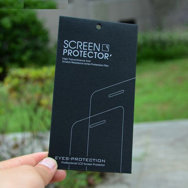 Paquet de vente au détail universel noir Kraft pour boîte de protection d'écran en verre trempé pour iphone X 8 7 6S SE Samsung