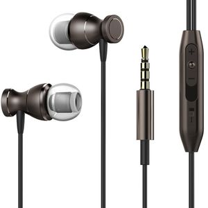 Mode universele in-ear sport oortelefoon metalen shell rechte type microfoon muziek oortelefoons voor mobiele telefoon gaming leveranciers