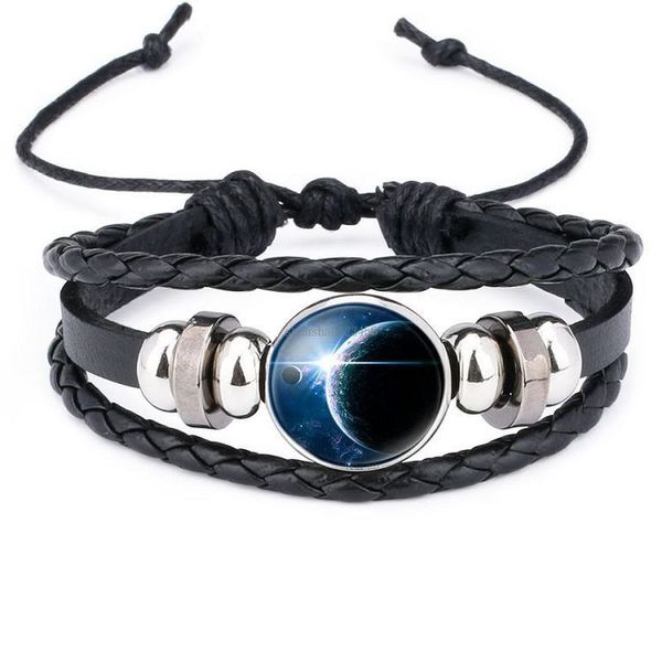 Mode Univers Sky lune verre cabochon bracelet Réglable multicouche bracelet femmes enfants bijoux volonté et cadeau de sable