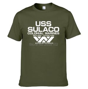 Mode USCSS nostromo t -shirt Alien USS Sulaco Colonial Marines Aliens off World Short Sleeve T -shirt Men Cotton o nek T -stukken 220712