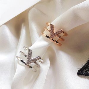 Anneaux de couches en forme de V de mode pour les femmes anneau ouvert classique réglable nouveaux bijoux