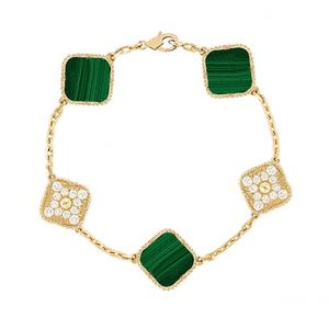 Mode VAN Clover Bracelet 18K Or Onyx Shell Nacre Bracelet pour Femmes et Filles Mariage Fête des Mères Bijoux Cadeaux pour Femmes
