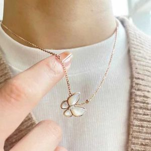 Fashion Van High Version Butterfly Fritillaria ketting v Gold Clover Able en Collar Chain Network rood dezelfde stijl met logo