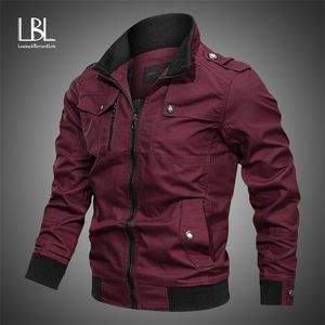 Mode Varsity Jacket Men Coat Casual Solid Military Jackets Heren Zipperjas Outswear Slim Fit Spring Herfstmerk Kleding 201128