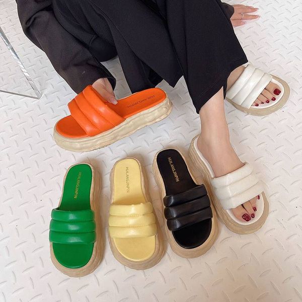Pantoufles polyvalentes à la mode pour l'extérieur, belles sandales féeriques antidérapantes, hauteur de fond épaisse, pieds confortables et légers
