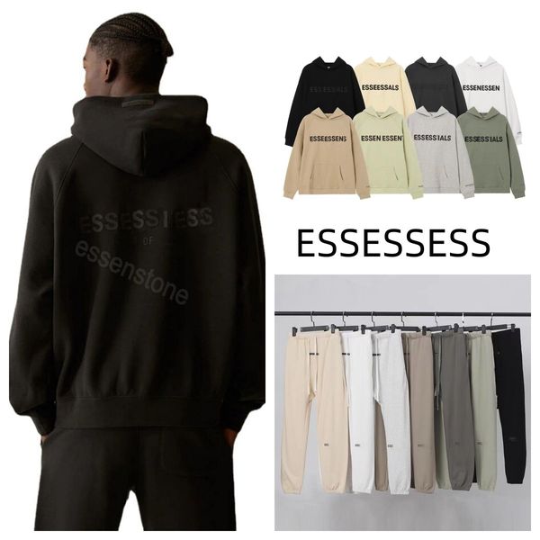 Ess Designer Hommes Sweat à capuche ESS Noir Sweats à capuche Pull Sweatshirts Lettre Imprimé Crewneck Lâche Manches longues Essen Sweat à capuche Streetwear Mens Jogging Peurs Pantalon EUR S-2XL