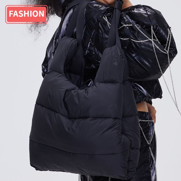 Moda chaleco diseño acolchado bolso de hombro diseñador acolchado bolso de mujer 2023 invierno nuevo espacio suave abajo algodón bolso de las señoras bolsas de compras