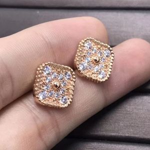 Fashion Vintage 4/Klavertje Vier Charm Stud Oorbellen Terug Parelmoer Zilver 18K Vergulde Agaat voor Dames Meisjes met Geschenkdoos