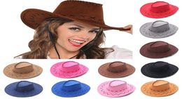Chapeau de Cowboy Vintage à la mode, Style occidental, en daim, à large bord, chapeau de Jazz en feutre, chapeaux Fedora, accessoire de déguisement pour hommes et femmes, 9355678