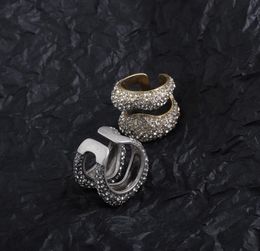 Mode Vintage Crystal Branded Ring Classic Designer Finger Ring Verstelbaar Bague -paar Anello voor mannen Women Wedding Supplies Lovers Gift