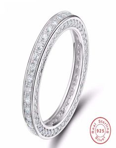 Mode Vintage-Schmuck Echt 925 Sterling Silber Vollrundschliff Weißer Saphir CZ Diamant Edelsteine Frauen Ehering Ring Geschenk S3244843