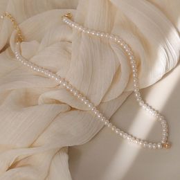 Collier de perles d'eau douce naturelles Vintage, chaîne de clavicule, perles de mariage élégantes, bijoux pour femmes