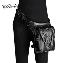 Fashion Vintage Steampunk Moto Bag Repelente Rock Gothic Biker Bolsas de cintura Packs Victorian Women Drop de pierna 240515