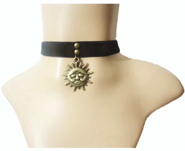 Moda Vintage mujer gótico leon el profesional Mathilda collar cinta de terciopelo negro Retro sol gargantilla collar