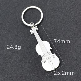 Fashion Violin Metal Car Key Chain Stylish Music Keychain Men Women Pendant Creative Gift Jewelry