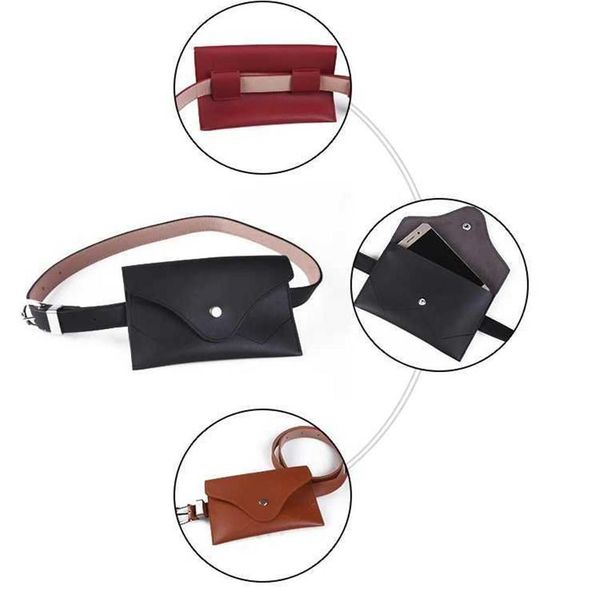 Ceinture de taille de mode en cuir sac à main tablette portefeuille multi-fonctionnel en plein air sac de téléphone portable portefeuille d'argent polyvalent élégant dames P0830236e Brp