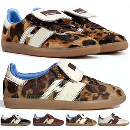 Envío gratis Moda Gales Bonner Nylon Marrón Zapatos casuales Leopardo Zapatillas de deporte de color marrón oscuro Core Black Mystery Brown Plataforma Zapatillas deportivas planas con caja