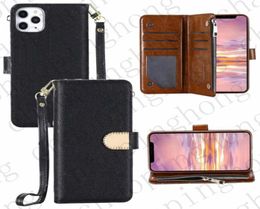 Mode Wallet Cases Card Holder Zipper Bag voor iPhone 14 13 12 Pro Max 11 XS XR PU Leather Flip Magnetic Case Protective Shell1208954