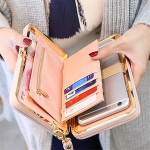 Mode portefeuille femmes portefeuille Snap porte-monnaie téléphone sac arc multi-carte Bit porte-carte sac à main femmes luxe