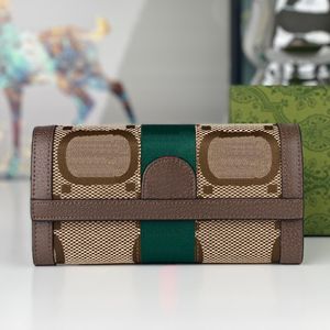 Cartera de diseñador para hombre y mujer, tarjetero, monedero largo con Clip para dinero, cartera para licencia de conducir, cartera con cremallera única, bolso de mano de ocio