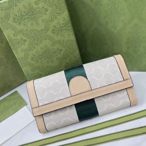 Mode portefeuilles dames klassieke Ophidia abrikoos lange dekking portemonnee koppelingszak heren ontwerper luxe munt portemonnee 4501#